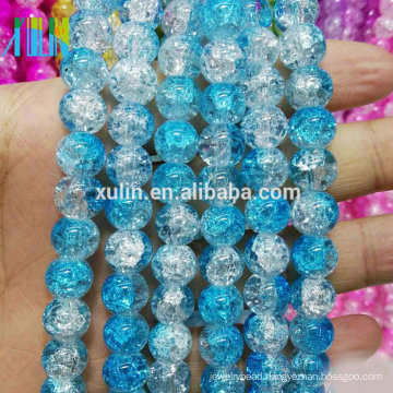 crack beads glass beads wholesale 10mm blue round jewelry beads